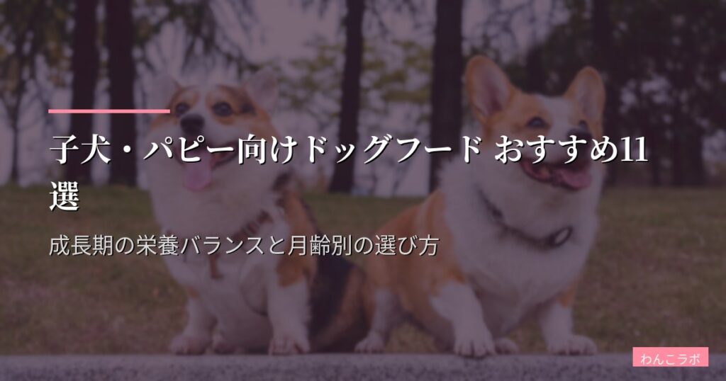 子犬・パピー向けドッグフード おすすめ11選【2026年版】成長期の栄養バランスと月齢別の選び方