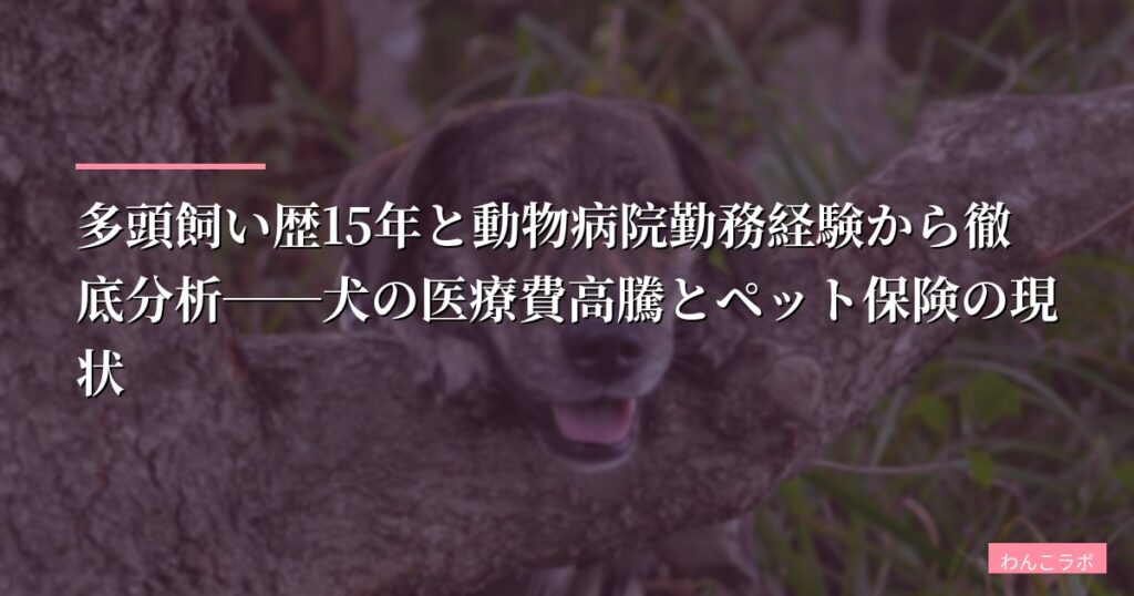 多頭飼い歴15年と動物病院勤務経験から徹底分析──犬の医療費高騰とペット保険の現状【統計データ完全解説】