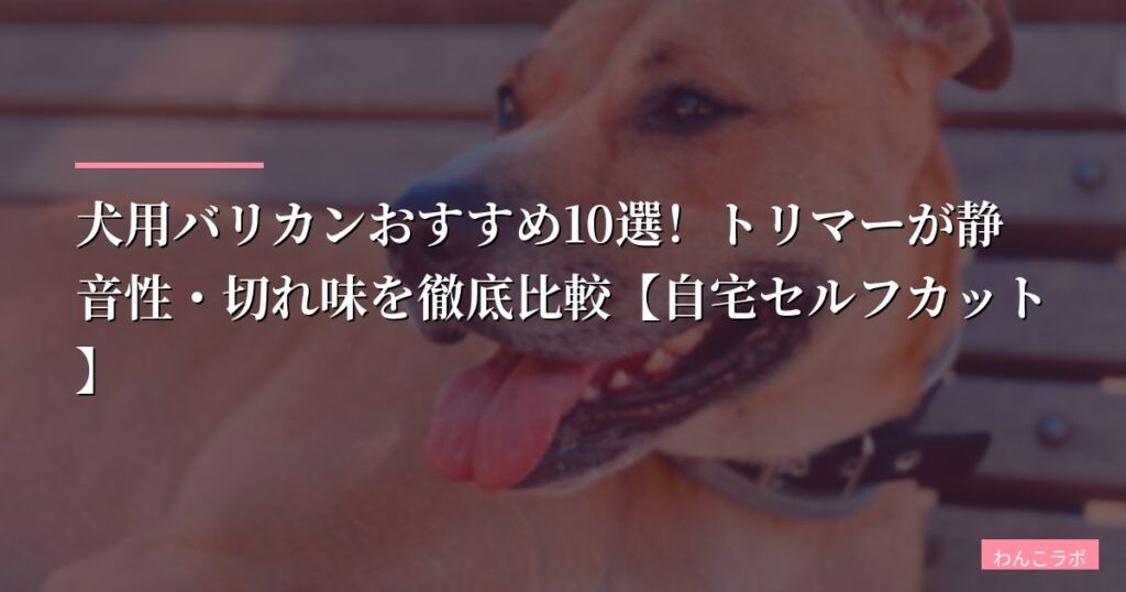 【2026年版】犬用バリカンおすすめ10選！トリマーが静音性・切れ味を徹底比較【自宅セルフカット】