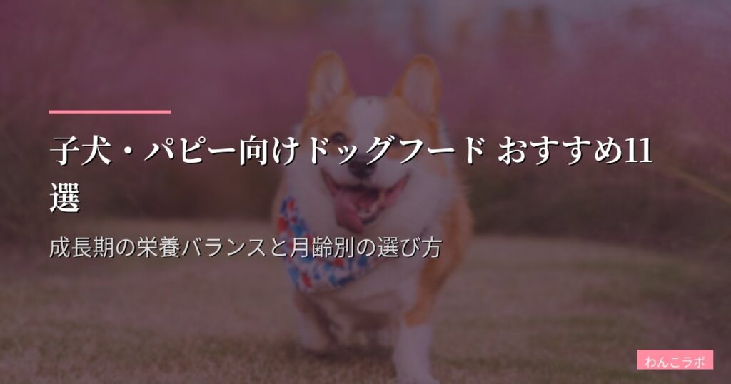 子犬・パピー向けドッグフード おすすめ11選【2026年版】成長期の栄養バランスと月齢別の選び方