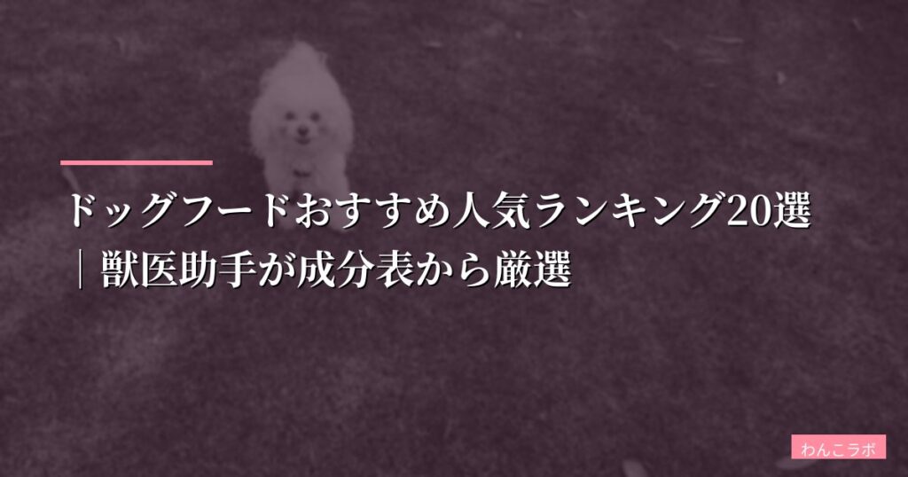 【2026年最新】ドッグフードおすすめ人気ランキング20選｜獣医助手が成分表から厳選