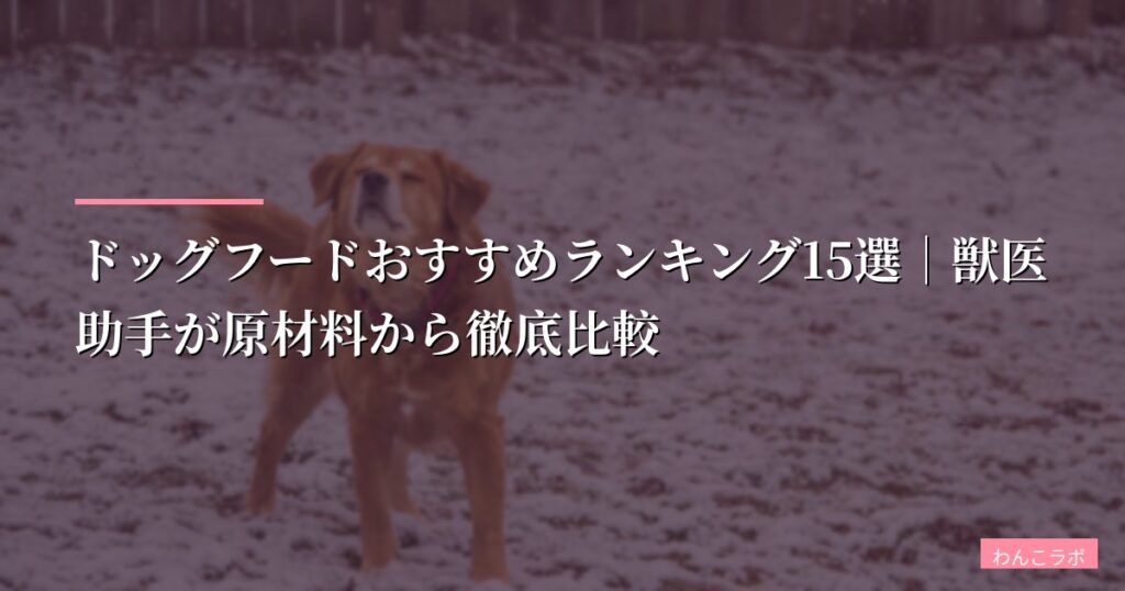 【2026年最新】ドッグフードおすすめランキング15選｜獣医助手が原材料から徹底比較