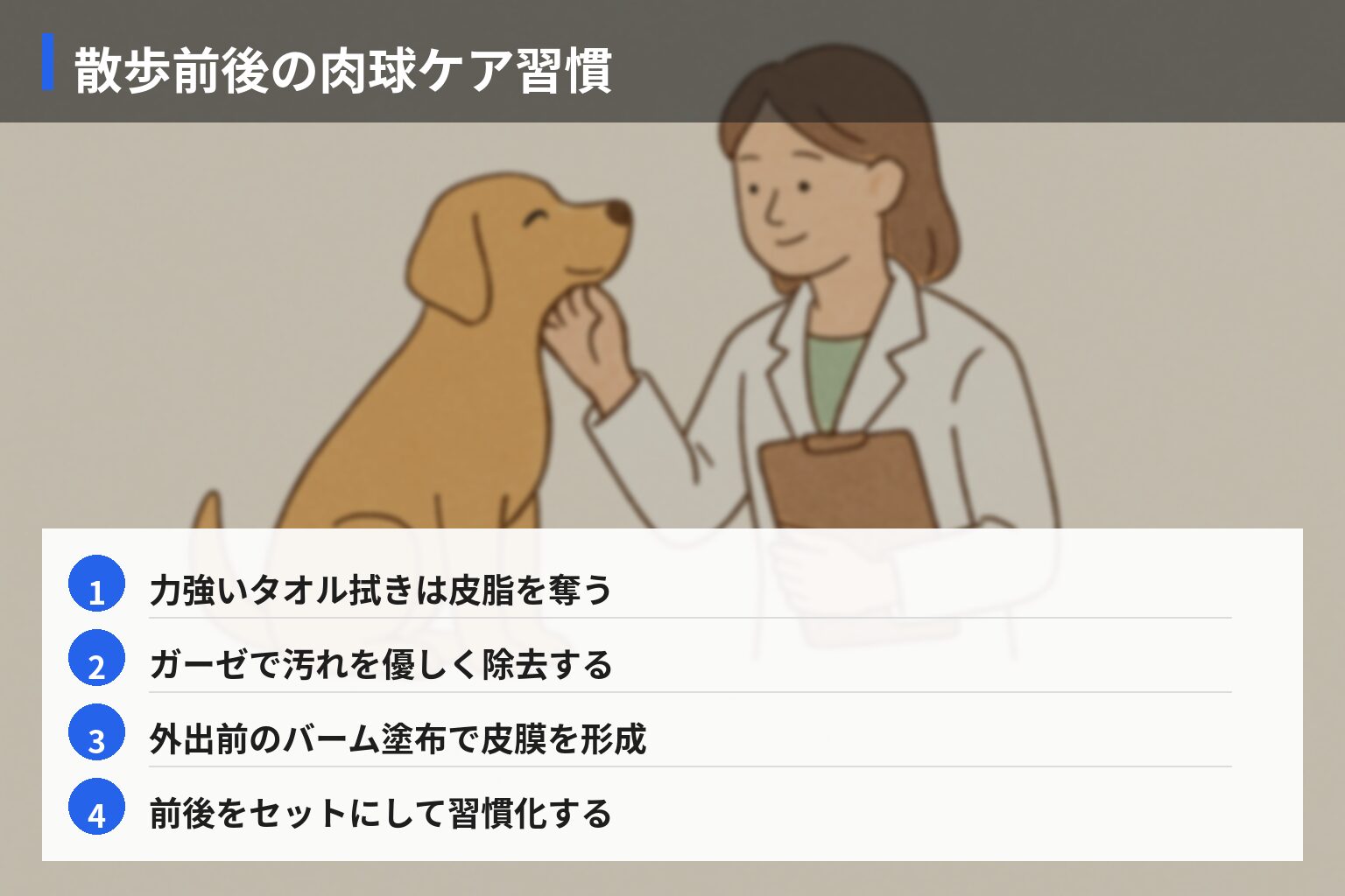 実体験エピソード(成功):獣医師が試して効果を感じたケア方法と改善事例の図解・説明イラスト