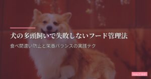 犬の多頭飼いで失敗しないフード管理法｜食べ間違い防止と栄養バランスの実践テク