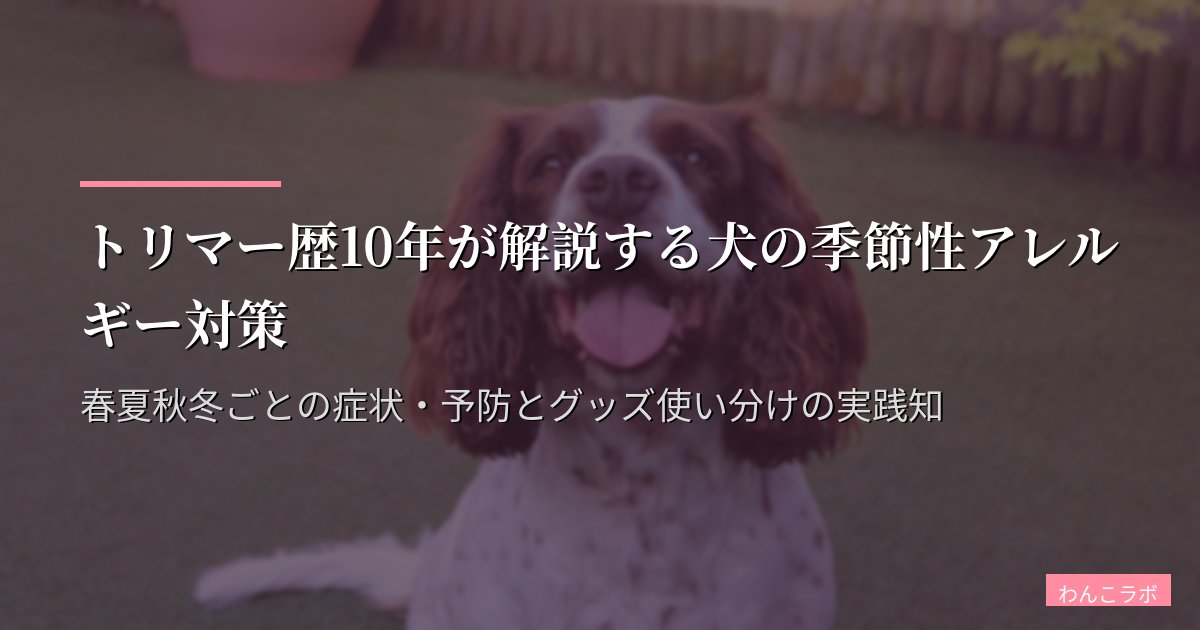 トリマー歴10年が解説する犬の季節性アレルギー対策|春夏秋冬ごとの症状・予防とグッズ使い分けの実践知