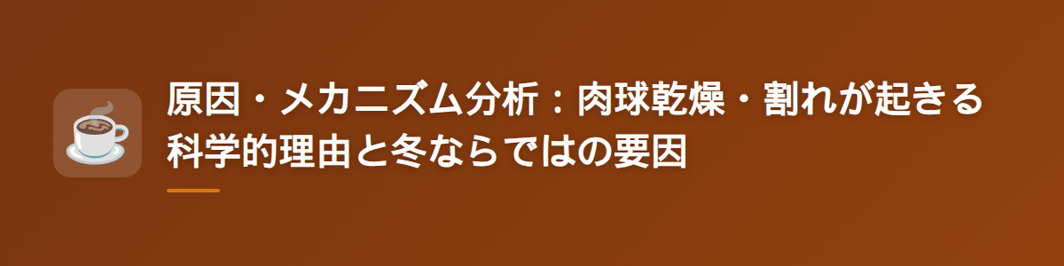 原因・メカニズム分析:肉球乾燥・割れが起きる科学的理由と冬ならではの要因