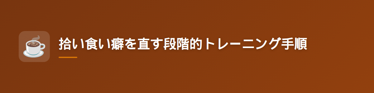 拾い食い癖を直す段階的トレーニング手順