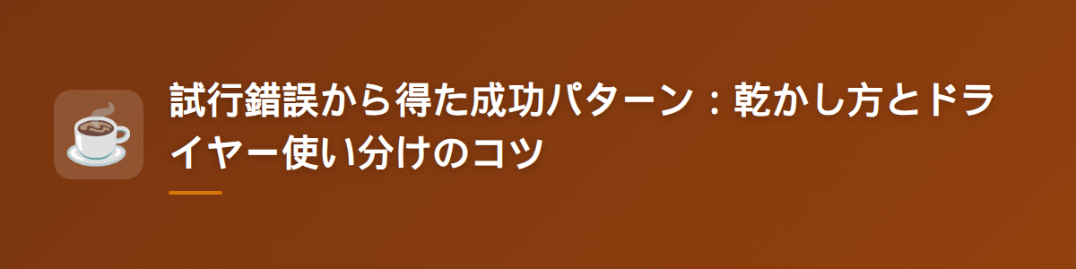 試行錯誤から得た成功パターン：乾かし方とドライヤー使い分けのコツ