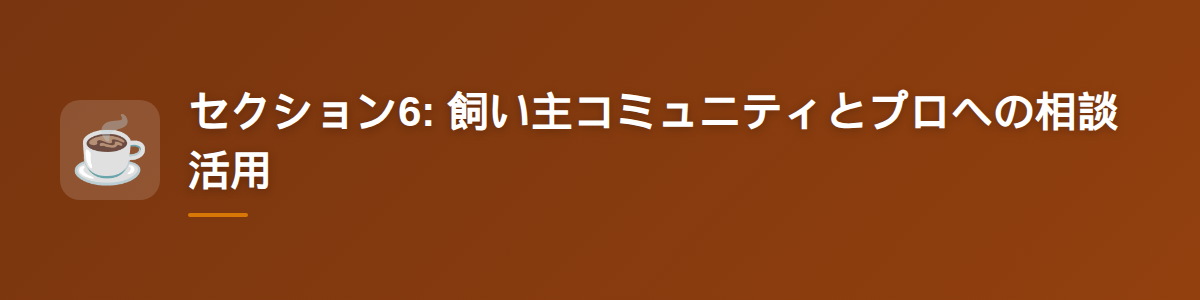 セクション6: 飼い主コミュニティとプロへの相談活用