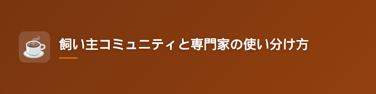 飼い主コミュニティと専門家の使い分け方