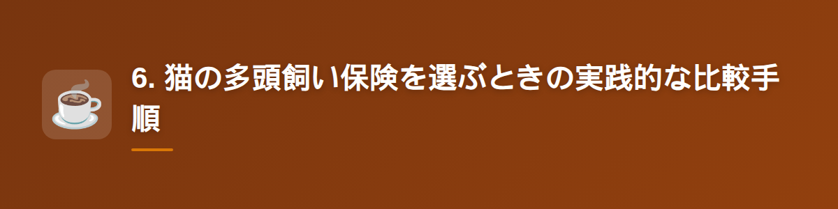 6. 猫の多頭飼い保険を選ぶときの実践的な比較手順